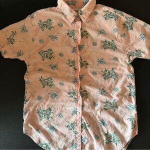 Floral Pink ladies Shirt Vintage